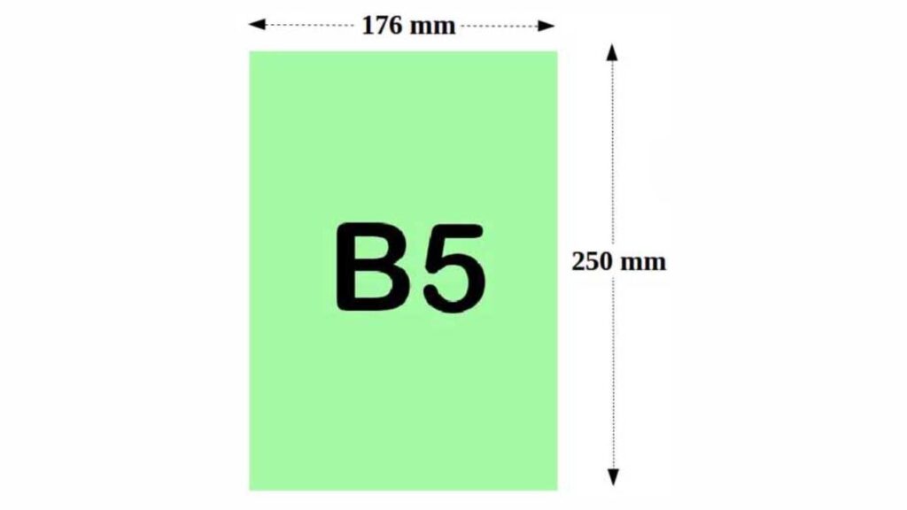 berapa saiz b5 in cm