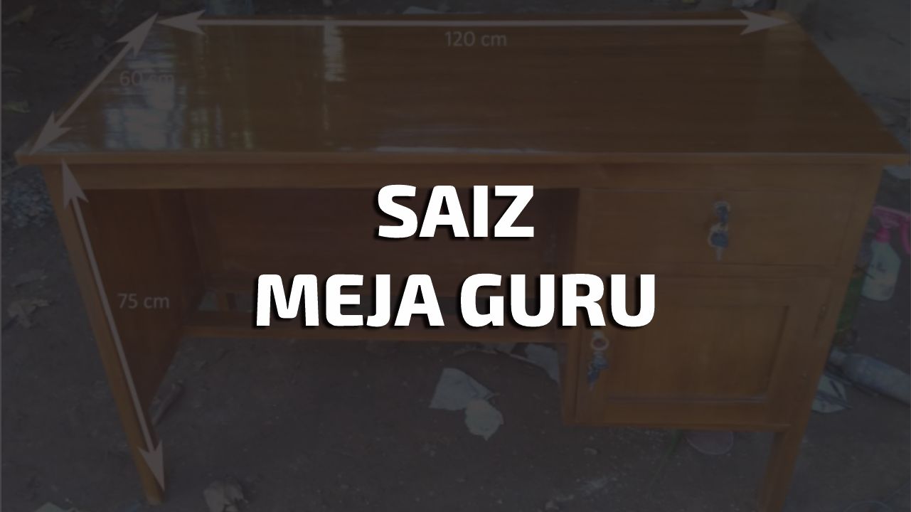 saiz meja guru