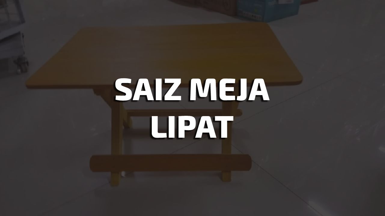 saiz meja lipat