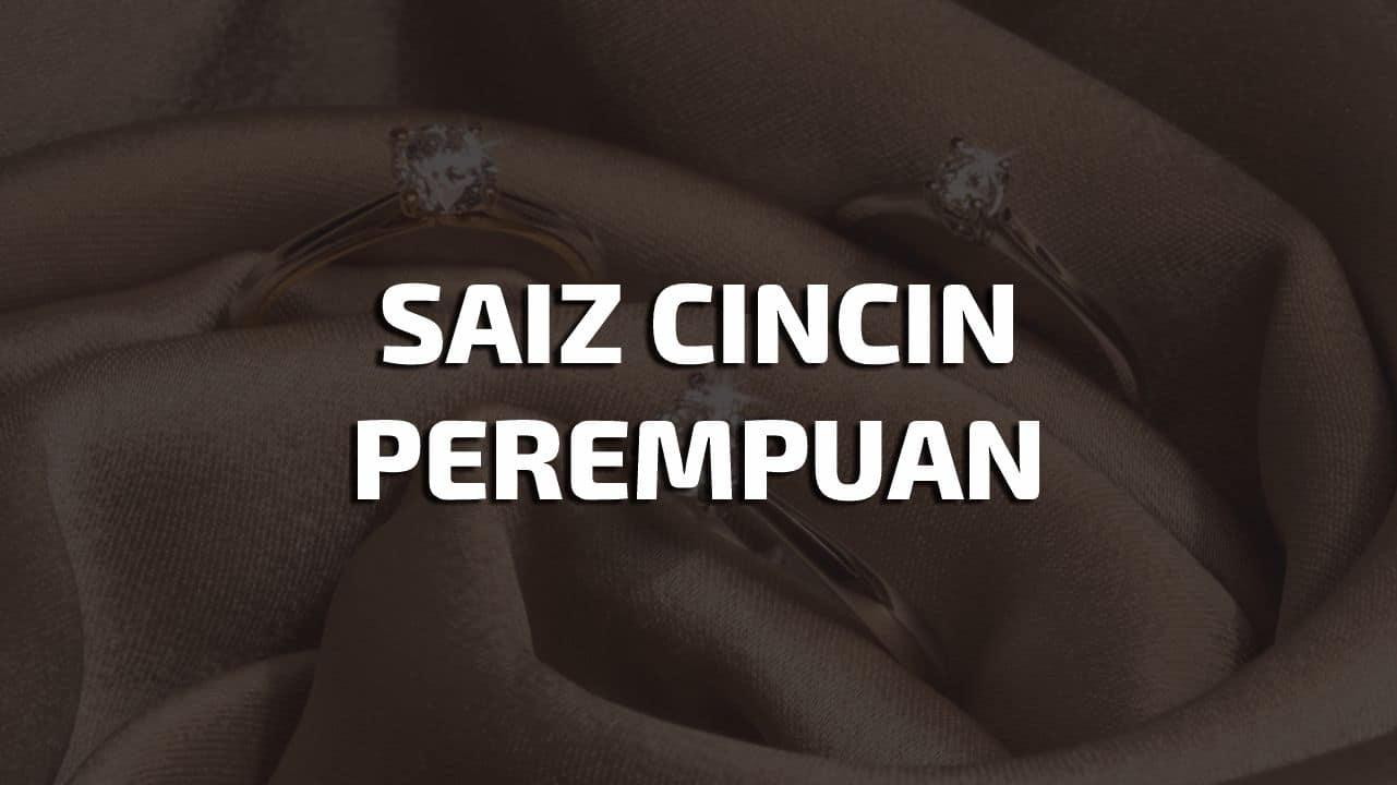 saiz cincin perempuan (inch & mm)