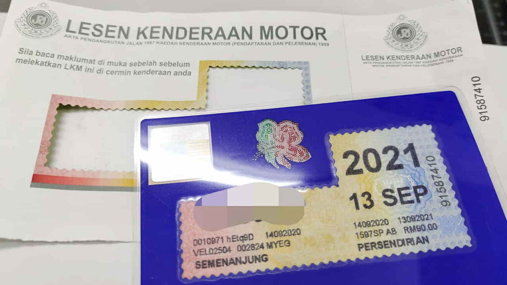 saiz roadtax kereta standard di malaysia