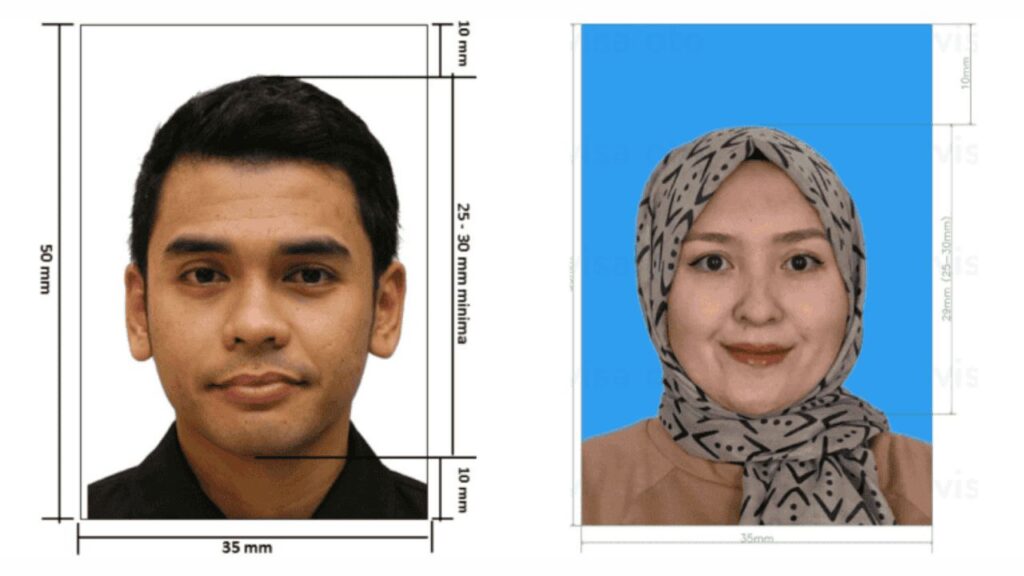 jadual ukuran gambar passport